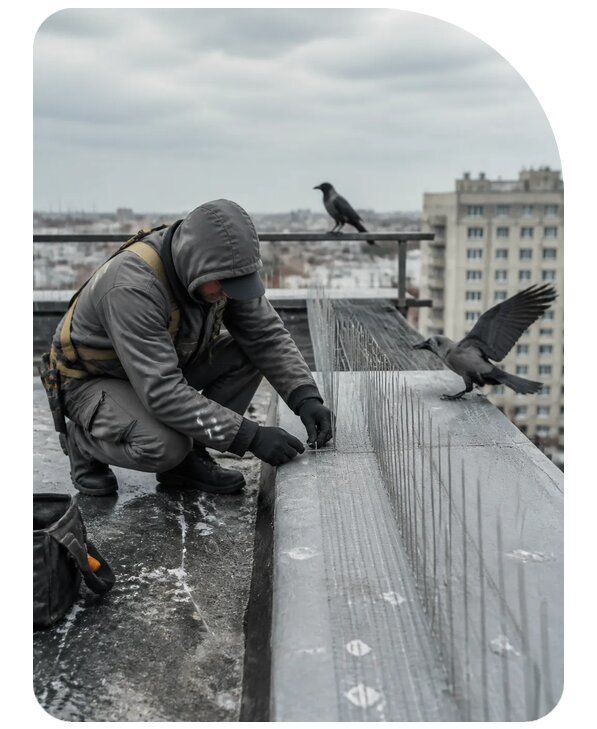 Защита от ворон под ключ в Тольятти по цене от 5171 р. | Сенат-Тля
